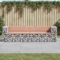 vidaXL Panca Giardino Design Gabbione 244x71x65,5 cm Massello Douglas vidaXL Panca Giardino Design Gabbione 244x71x65,5 cm Massello Douglas