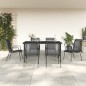 vidaXL Set da Pranzo da Giardino 7 pz Nero in Acciaio e Textilene vidaXL Set da Pranzo da Giardino 7 pz Nero in Acciaio e Textilene