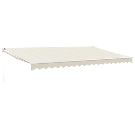 vidaXL Tenda da Sole Retrattile Crema 5x3 m in Tessuto e Alluminio