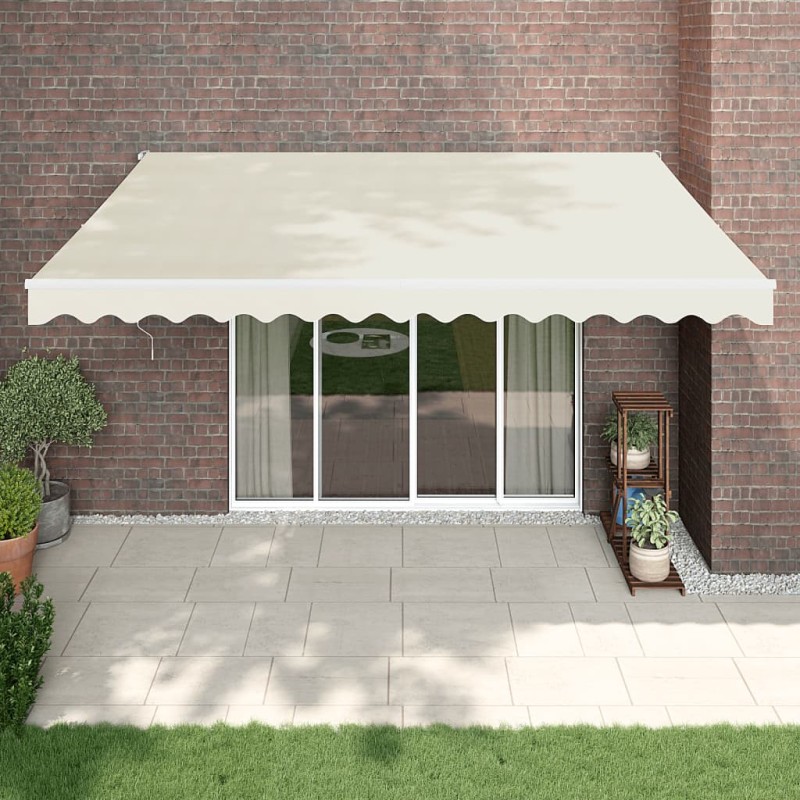 vidaXL Tenda da Sole Retrattile Crema 4,5x3 m in Tessuto e Alluminio vidaXL Tenda da Sole Retrattile Crema 4,5x3 m in Tessuto e Alluminio