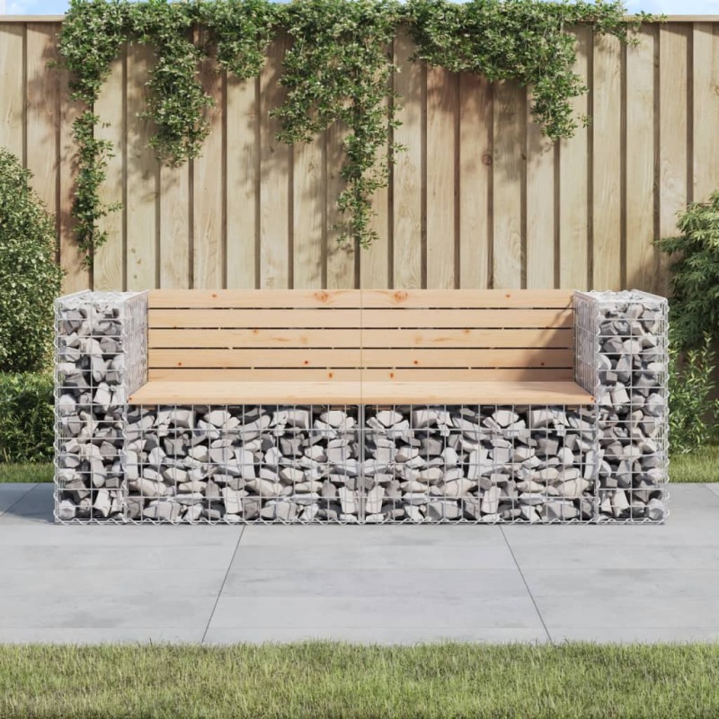 vidaXL Panca Giardino Design Gabbione 184x71x65,5 cm Massello di Pino vidaXL Panca Giardino Design Gabbione 184x71x65,5 cm Massello di Pino