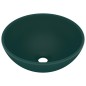 Lavandino Lusso Rotondo Verde Scuro Opaco 32,5x14 cm Ceramica Lavandino Lusso Rotondo Verde Scuro Opaco 32,5x14 cm Ceramica