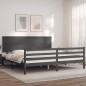 vidaXL Giroletto con Testiera Grigio 200x200 cm in Legno Massello vidaXL Giroletto con Testiera Grigio 200x200 cm in Legno Massello
