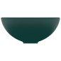 Lavandino Lusso Rotondo Verde Scuro Opaco 32,5x14 cm Ceramica Lavandino Lusso Rotondo Verde Scuro Opaco 32,5x14 cm Ceramica