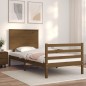 vidaXL Giroletto con Testiera Miele 100x200 cm in Legno Massello
