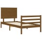 vidaXL Giroletto con Testiera Miele 100x200 cm in Legno Massello