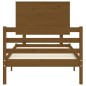 vidaXL Giroletto con Testiera Miele 100x200 cm in Legno Massello