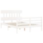 vidaXL Giroletto con Testiera Bianco 120x200 cm in Legno Massello vidaXL Giroletto con Testiera Bianco 120x200 cm in Legno Massello