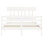 vidaXL Giroletto con Testiera Bianco 120x200 cm in Legno Massello vidaXL Giroletto con Testiera Bianco 120x200 cm in Legno Massello
