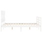 vidaXL Giroletto con Testiera Bianco 120x200 cm in Legno Massello vidaXL Giroletto con Testiera Bianco 120x200 cm in Legno Massello