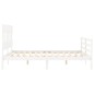 vidaXL Giroletto con Testiera Bianco 160x200 cm Legno Massello vidaXL Giroletto con Testiera Bianco 160x200 cm Legno Massello