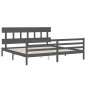 vidaXL Giroletto con Testiera Grigio 6FT Super King in Legno Massello vidaXL Giroletto con Testiera Grigio 6FT Super King in Legno Massello