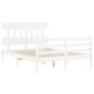 vidaXL Giroletto con Testiera Bianco 140x190 cm in Legno Massello vidaXL Giroletto con Testiera Bianco 140x190 cm in Legno Massello