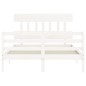 vidaXL Giroletto con Testiera Bianco 140x190 cm in Legno Massello vidaXL Giroletto con Testiera Bianco 140x190 cm in Legno Massello