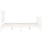 vidaXL Giroletto con Testiera Bianco 140x190 cm in Legno Massello vidaXL Giroletto con Testiera Bianco 140x190 cm in Legno Massello