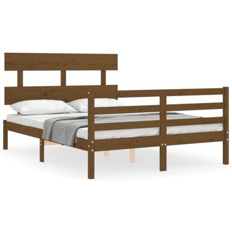 vidaXL Giroletto con Testiera Miele 120x200 cm in Legno Massello