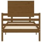 vidaXL Giroletto con Testiera Miele 90x200 cm in Legno Massello vidaXL Giroletto con Testiera Miele 90x200 cm in Legno Massello