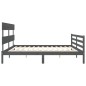 vidaXL Giroletto con Testiera Grigio 6FT Super King in Legno Massello vidaXL Giroletto con Testiera Grigio 6FT Super King in Legno Massello