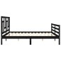vidaXL Giroletto con Testiera Nero 200x200 cm in Legno Massello vidaXL Giroletto con Testiera Nero 200x200 cm in Legno Massello