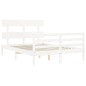 vidaXL Giroletto con Testiera Bianco 120x200 cm in Legno Massello vidaXL Giroletto con Testiera Bianco 120x200 cm in Legno Massello
