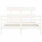 vidaXL Giroletto con Testiera Bianco 120x200 cm in Legno Massello vidaXL Giroletto con Testiera Bianco 120x200 cm in Legno Massello