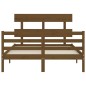 vidaXL Giroletto con Testiera Miele 140x200 cm in Legno Massello vidaXL Giroletto con Testiera Miele 140x200 cm in Legno Massello