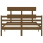 vidaXL Giroletto con Testiera Miele 4FT Small Double in Legno Massello vidaXL Giroletto con Testiera Miele 4FT Small Double in Legno Massello