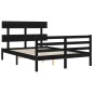 vidaXL Giroletto con Testiera Nero 140x190 cm in Legno Massello