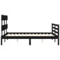 vidaXL Giroletto con Testiera Nero 140x190 cm in Legno Massello