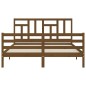 vidaXL Giroletto con Testiera Miele 160x200 cm Legno Massello vidaXL Giroletto con Testiera Miele 160x200 cm Legno Massello