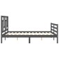vidaXL Giroletto con Testiera Grigio 5FT King Size in Legno Massello vidaXL Giroletto con Testiera Grigio 5FT King Size in Legno Massello