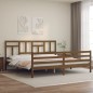 vidaXL Giroletto con Testiera Miele 200x200 cm in Legno Massello vidaXL Giroletto con Testiera Miele 200x200 cm in Legno Massello