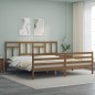 vidaXL Giroletto con Testiera Miele 200x200 cm in Legno Massello vidaXL Giroletto con Testiera Miele 200x200 cm in Legno Massello