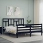 vidaXL Giroletto con Testiera Nero 160x200 cm Legno Massello