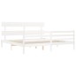 vidaXL Giroletto con Testiera Bianco 6FT Super King in Legno Massello vidaXL Giroletto con Testiera Bianco 6FT Super King in Legno Massello