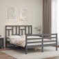 vidaXL Giroletto con Testiera Grigio 140x190 cm in Legno Massello vidaXL Giroletto con Testiera Grigio 140x190 cm in Legno Massello