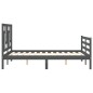 vidaXL Giroletto con Testiera Grigio 140x190 cm in Legno Massello vidaXL Giroletto con Testiera Grigio 140x190 cm in Legno Massello