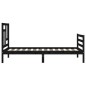vidaXL Giroletto con Testiera Nero 90x200 cm in Legno Massello vidaXL Giroletto con Testiera Nero 90x200 cm in Legno Massello