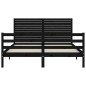 vidaXL Giroletto con Testiera Nero 160x200 cm Legno Massello vidaXL Giroletto con Testiera Nero 160x200 cm Legno Massello
