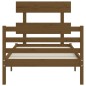 vidaXL Giroletto con Testiera Miele 100x200 cm in Legno Massello vidaXL Giroletto con Testiera Miele 100x200 cm in Legno Massello
