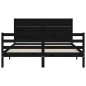 vidaXL Giroletto con Testiera Nero 160x200 cm Legno Massello vidaXL Giroletto con Testiera Nero 160x200 cm Legno Massello