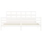 vidaXL Giroletto con Testiera Bianco 200x200 cm in Legno Massello vidaXL Giroletto con Testiera Bianco 200x200 cm in Legno Massello