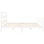 vidaXL Giroletto con Testiera Bianco 200x200 cm in Legno Massello vidaXL Giroletto con Testiera Bianco 200x200 cm in Legno Massello