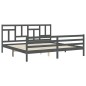 vidaXL Giroletto con Testiera Grigio 6FT Super King in Legno Massello vidaXL Giroletto con Testiera Grigio 6FT Super King in Legno Massello