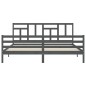 vidaXL Giroletto con Testiera Grigio 6FT Super King in Legno Massello vidaXL Giroletto con Testiera Grigio 6FT Super King in Legno Massello