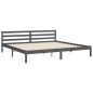 vidaXL Giroletto con Testiera Grigio 6FT Super King in Legno Massello vidaXL Giroletto con Testiera Grigio 6FT Super King in Legno Massello