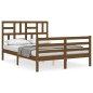 vidaXL Giroletto con Testiera Miele 4FT Small Double in Legno Massello vidaXL Giroletto con Testiera Miele 4FT Small Double in Legno Massello