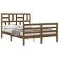 vidaXL Giroletto con Testiera Miele 4FT Small Double in Legno Massello vidaXL Giroletto con Testiera Miele 4FT Small Double in Legno Massello