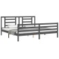 vidaXL Giroletto con Testiera Grigio 6FT Super King in Legno Massello vidaXL Giroletto con Testiera Grigio 6FT Super King in Legno Massello