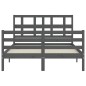 vidaXL Giroletto con Testiera Grigio 140x190 cm in Legno Massello vidaXL Giroletto con Testiera Grigio 140x190 cm in Legno Massello